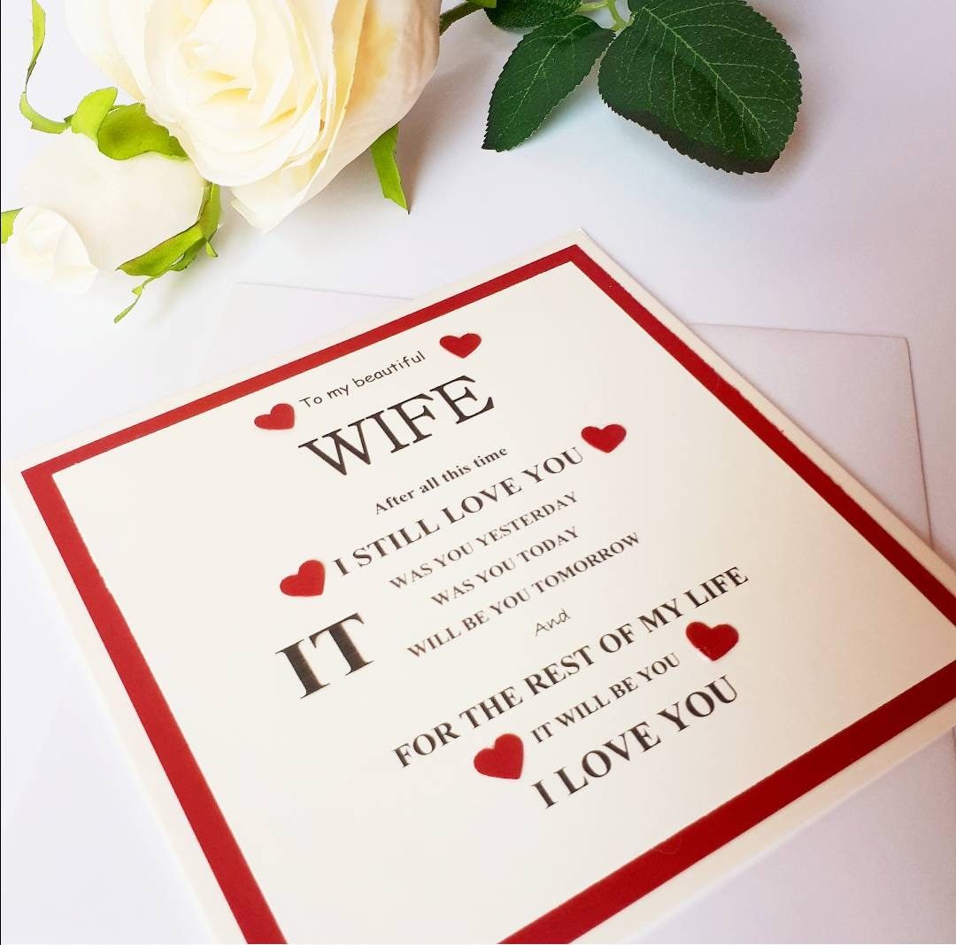 Wife Valentine's card, wife anniversary card