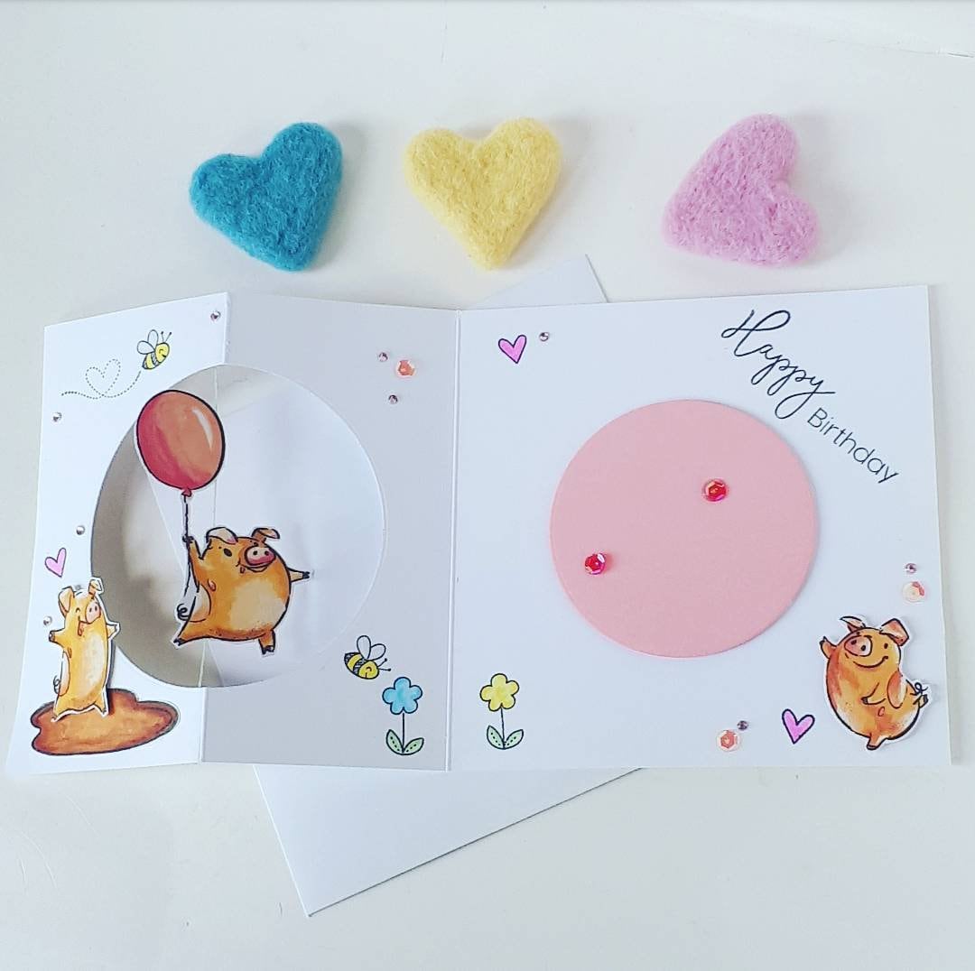 Pig birthday card