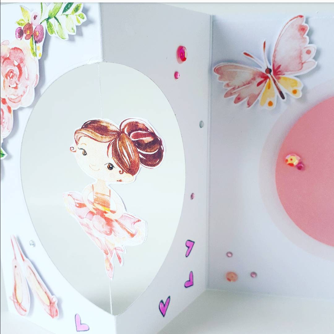 Ballerina birthday card, ballet theme birthday card, little ballerinas card