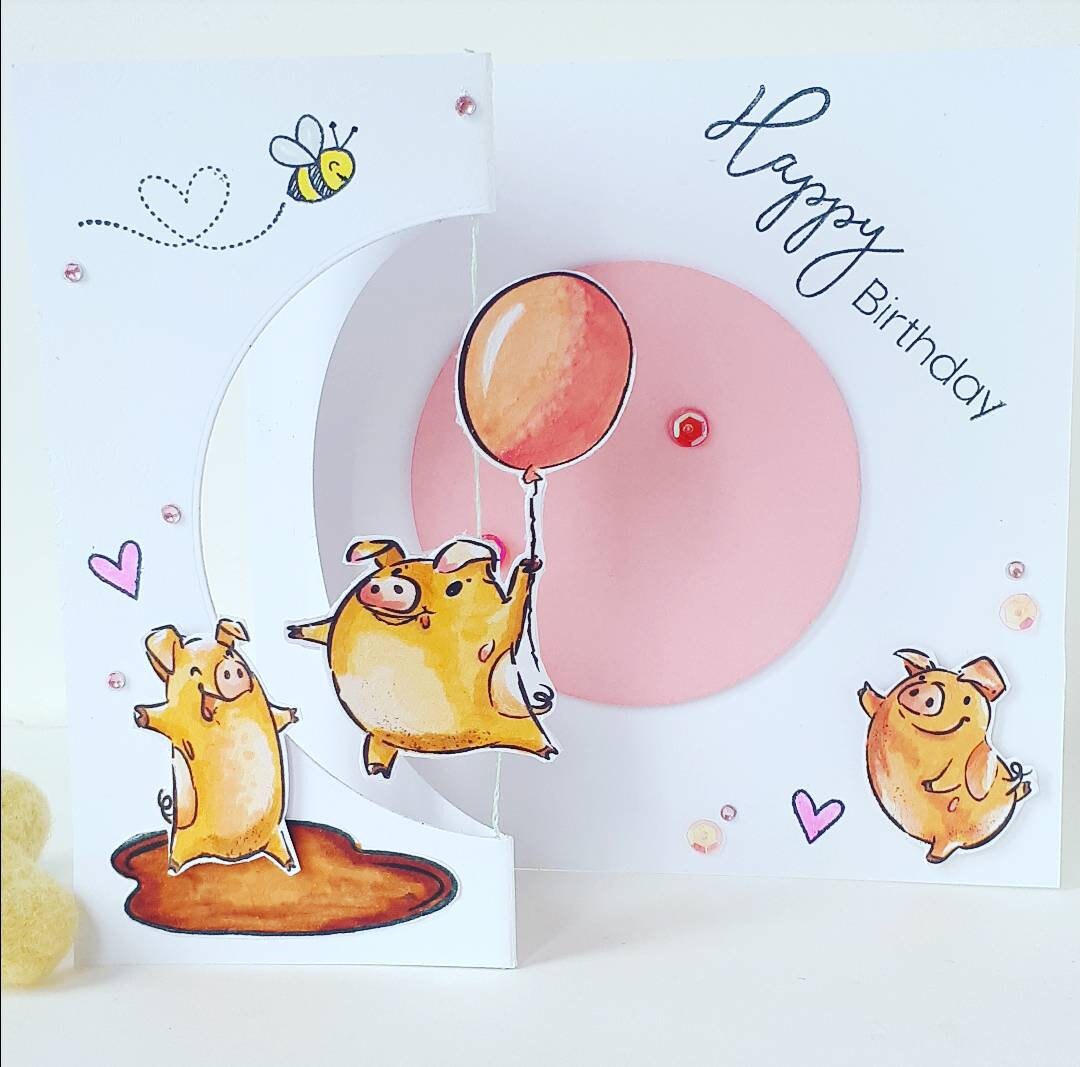 Pig birthday card