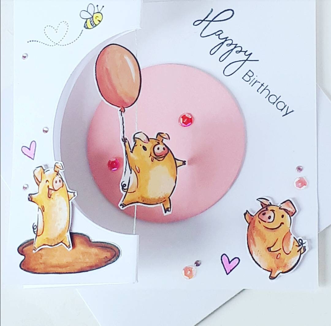 Pig birthday card