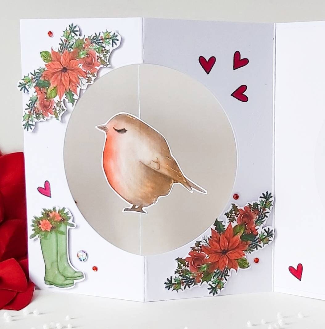 Robin Christmas card, robin gift lost loved one, cute robin card, Christmas card with robin, Robins appear when loved ones are near,