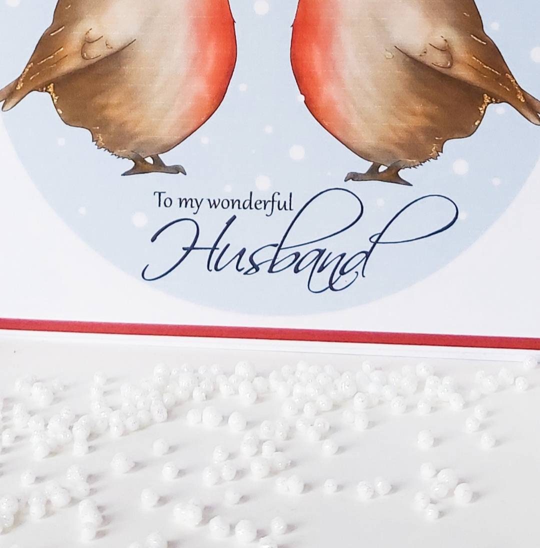 Husband Christmas card, robin Christmas card for husband