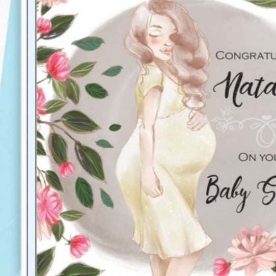 Personalised baby shower card for mummy to be