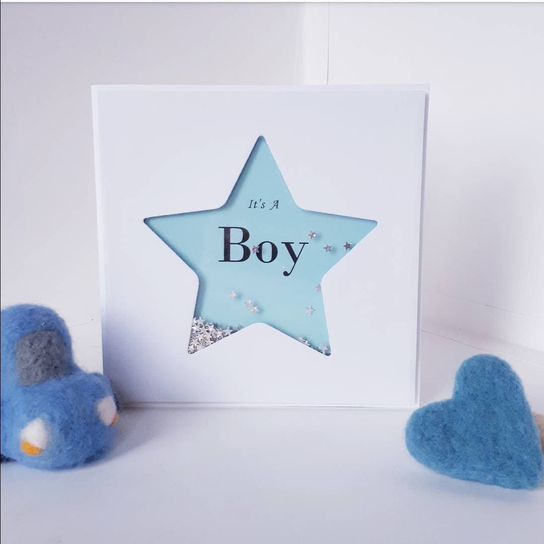 It's a boy card, personalised new baby boy card