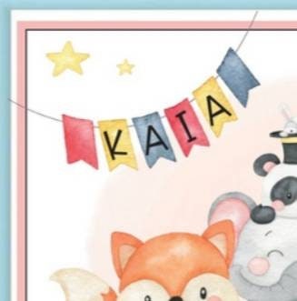 Personalised 1st birthday card, circus animal childrens age card