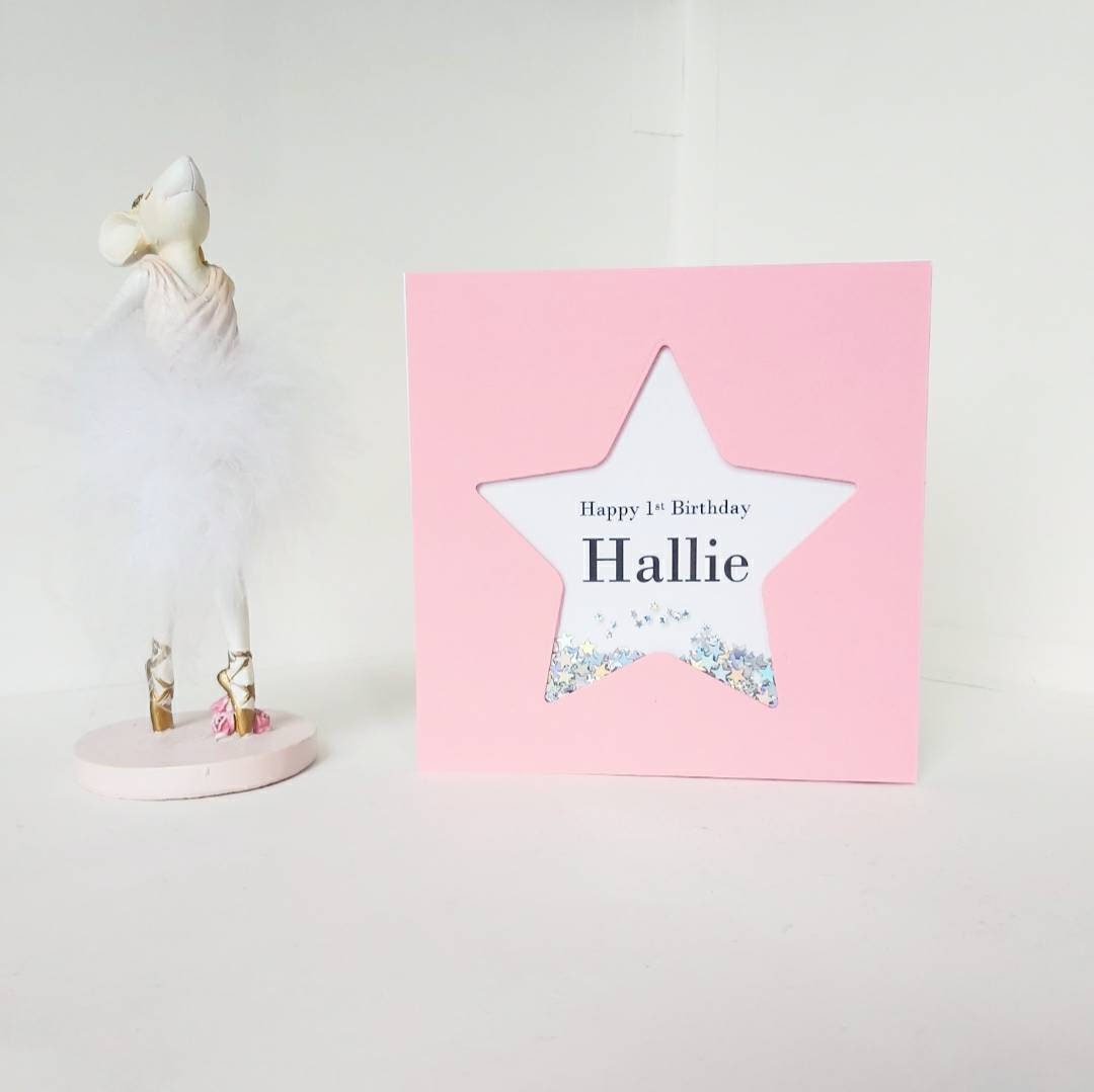 Personalised 1st birthday card, girls 1st 2nd birthday card