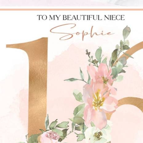 Personalised 16th birthday card, daughter 16th birthday, sweet 16th