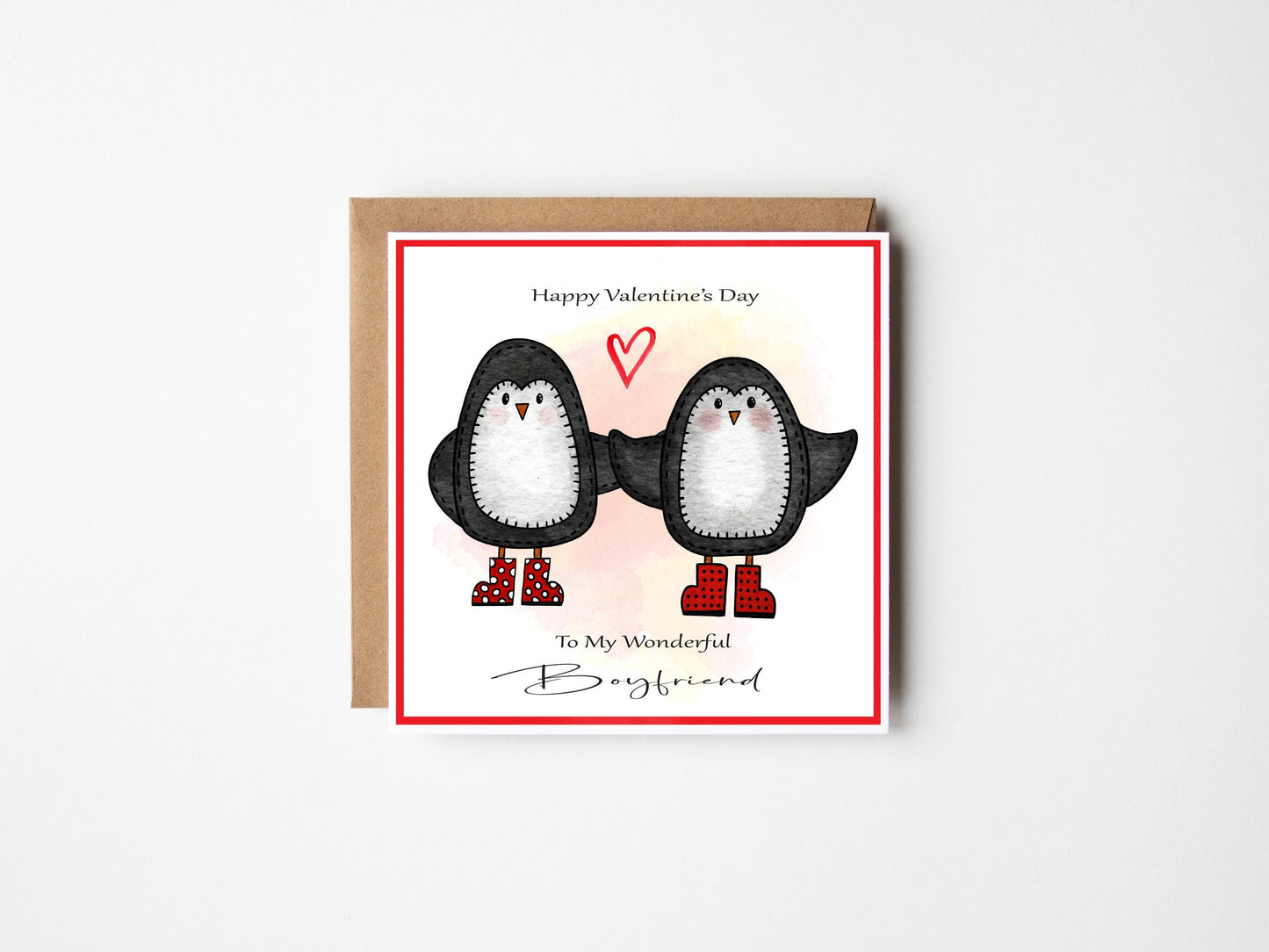 Penguin love valentine card