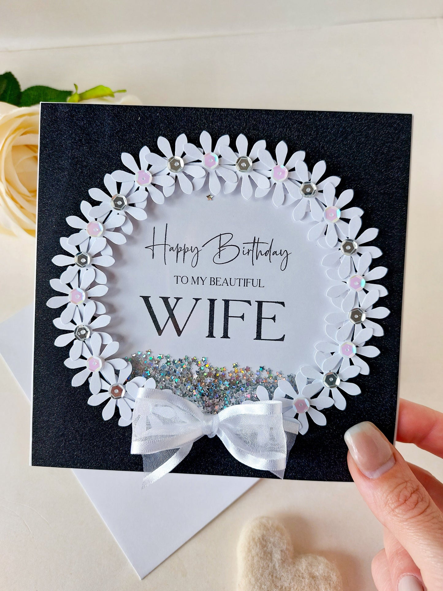 Luxury Wife birthday card, special card for beautiful wife