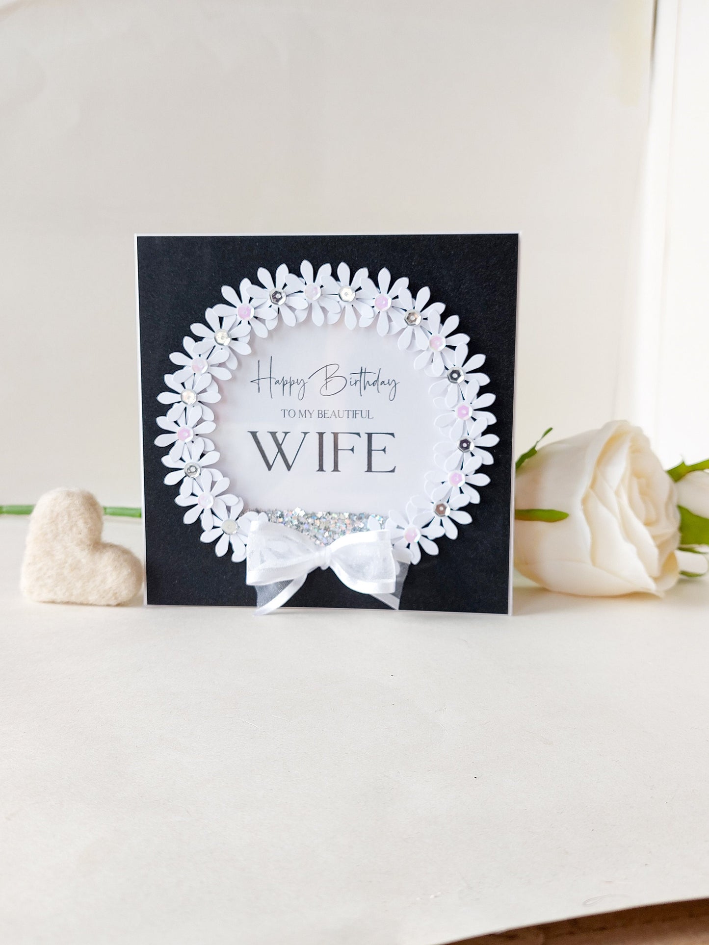 Luxury Wife birthday card, special card for beautiful wife
