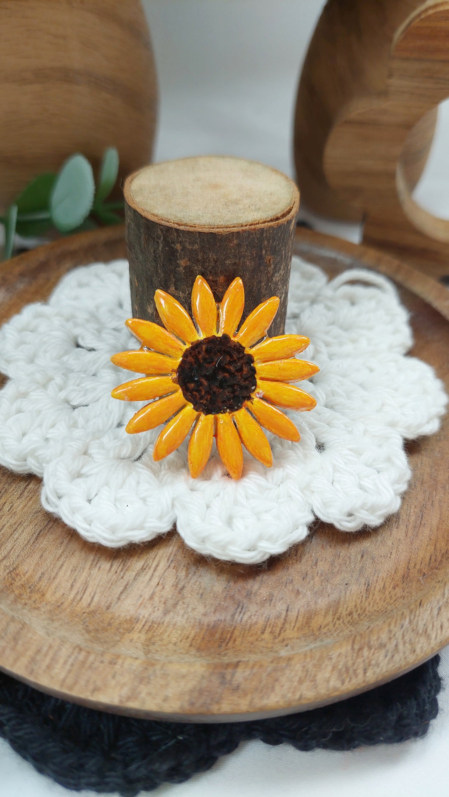 Handmade Sunflower Brooch