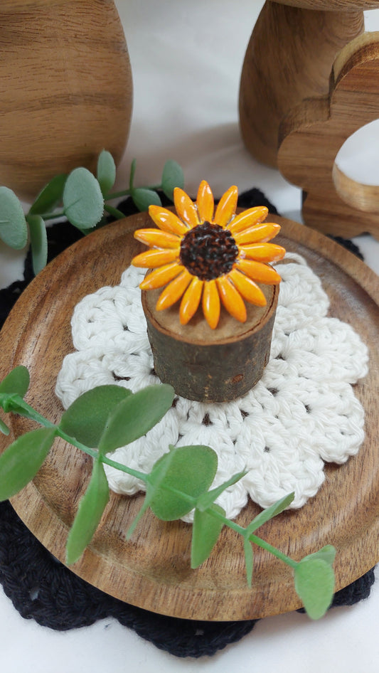 Handmade Sunflower Brooch