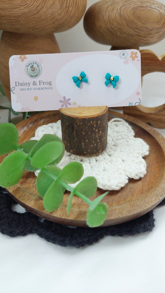 Micro bow stud earrings