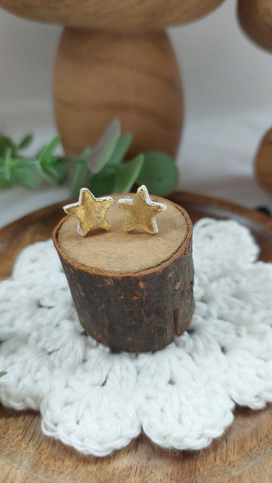 Mini gold star earrings