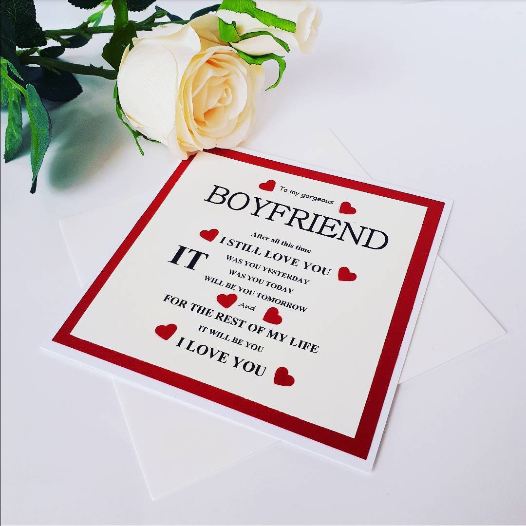 Boyfriends Valentine's card, Valentine's Card for boyfriend,