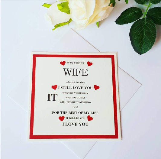 Wife Valentine's card, wife anniversary card