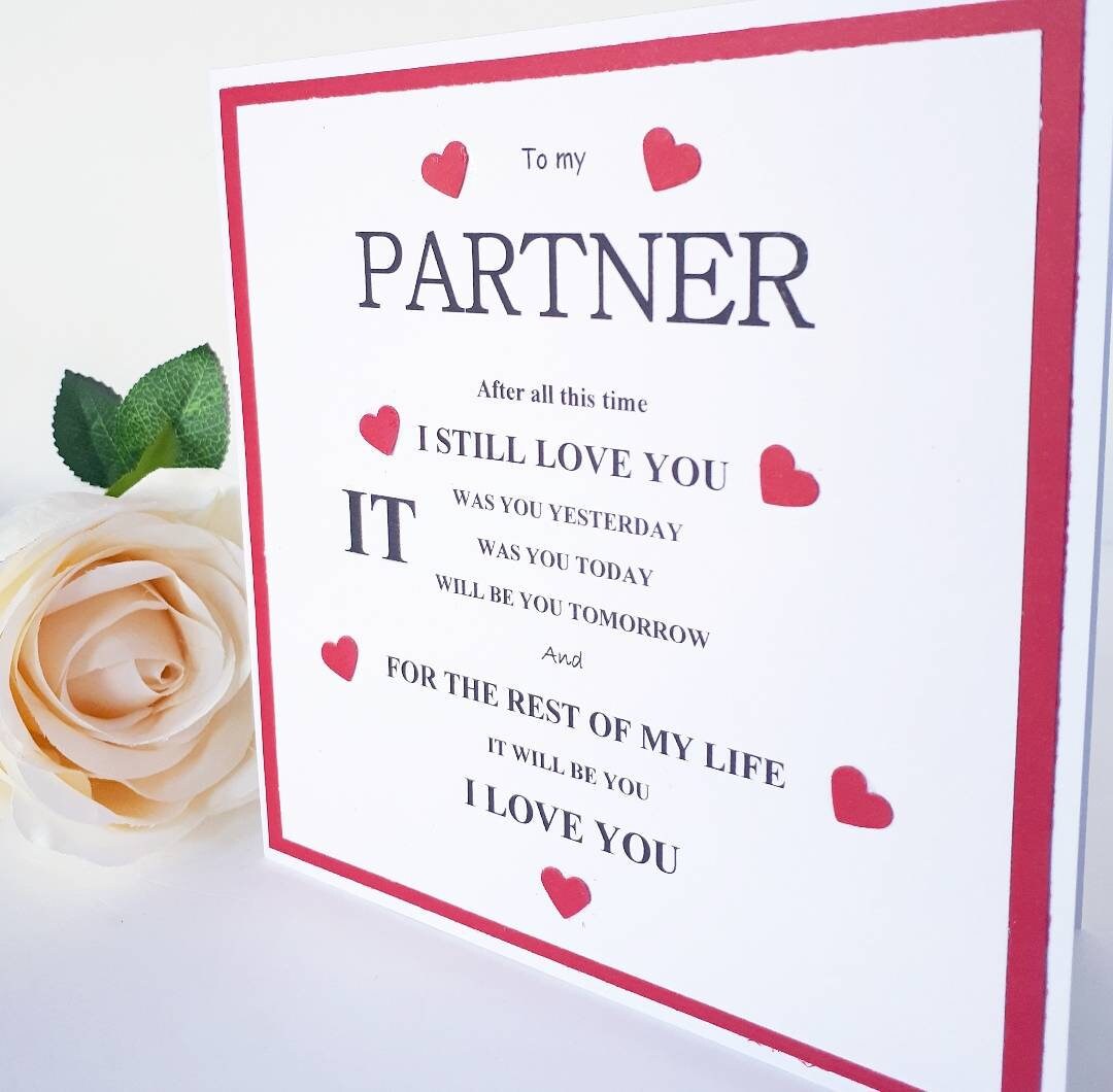 Anniversary card for partner, Valentine's Card for partner