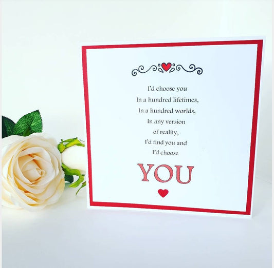 Romantic valentine's I love you card