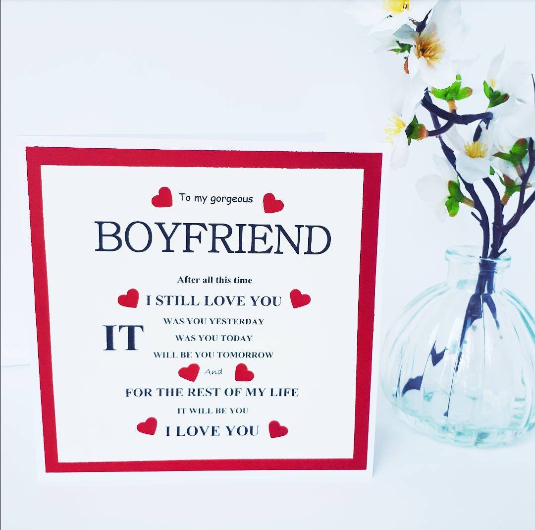 Boyfriends Valentine's card, Valentine's Card for boyfriend,