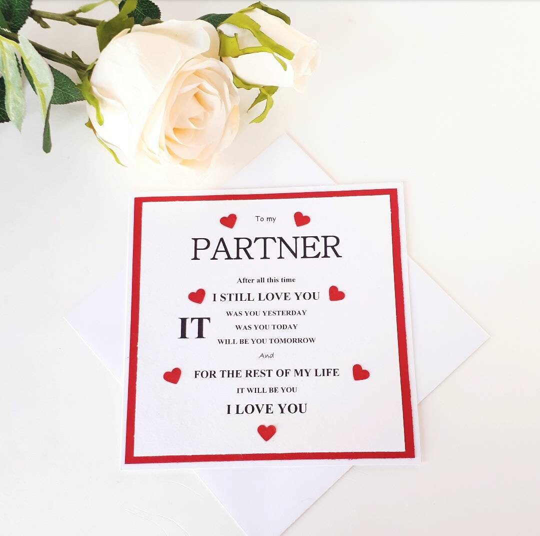 Anniversary card for partner, Valentine's Card for partner