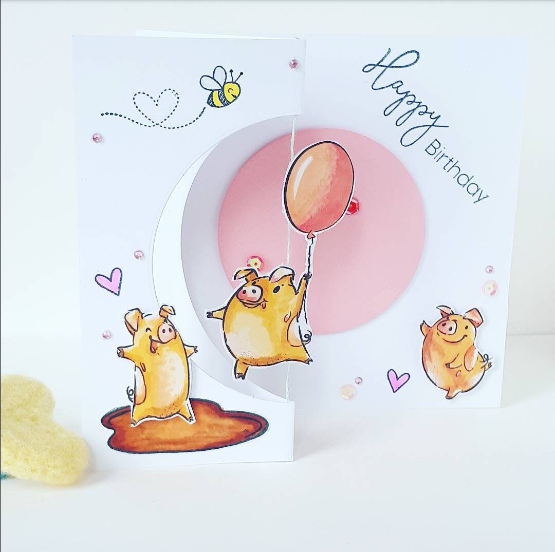 Pig birthday card