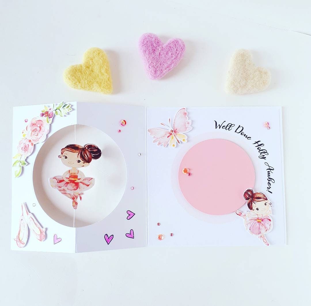 Ballerina birthday card, ballet theme birthday card, little ballerinas card
