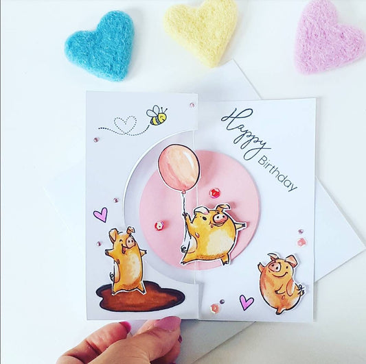 Pig birthday card