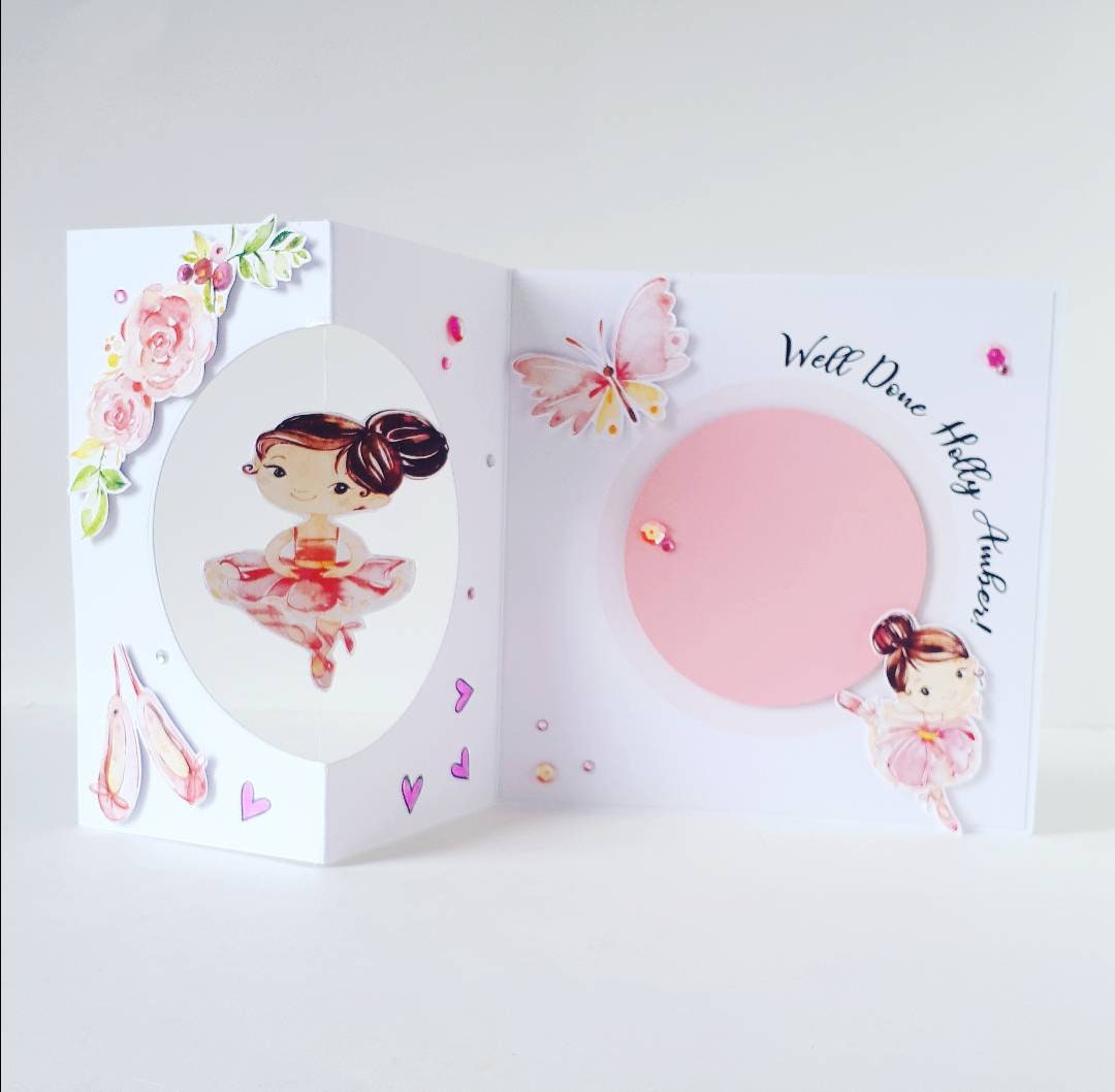 Ballerina birthday card, ballet theme birthday card, little ballerinas card