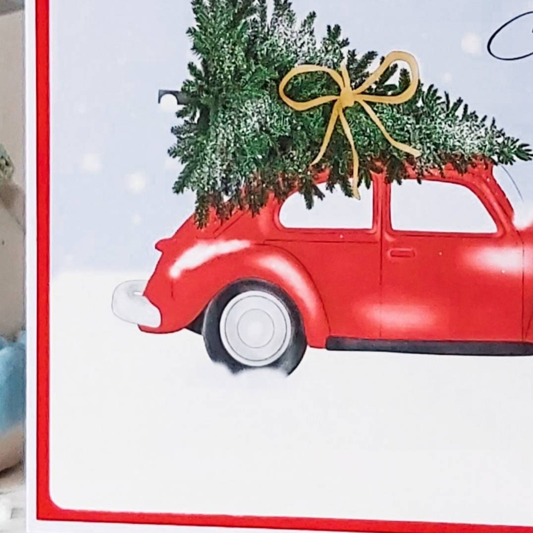 Driving home for Christmas card, personalised Christmas card