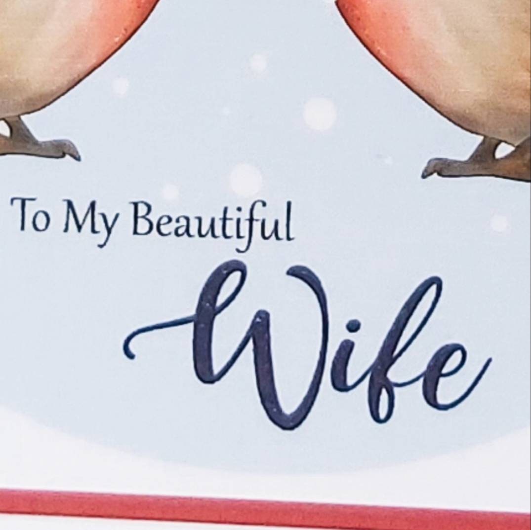To my beautiful wife Robin Christmas card, Christmas card for wife - fiancee - girlfriend