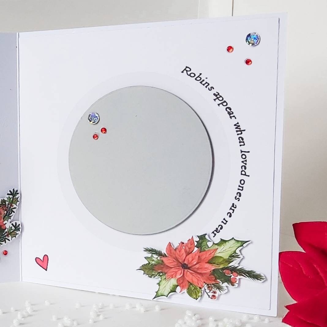 Robin Christmas card, robin gift lost loved one, cute robin card, Christmas card with robin, Robins appear when loved ones are near,