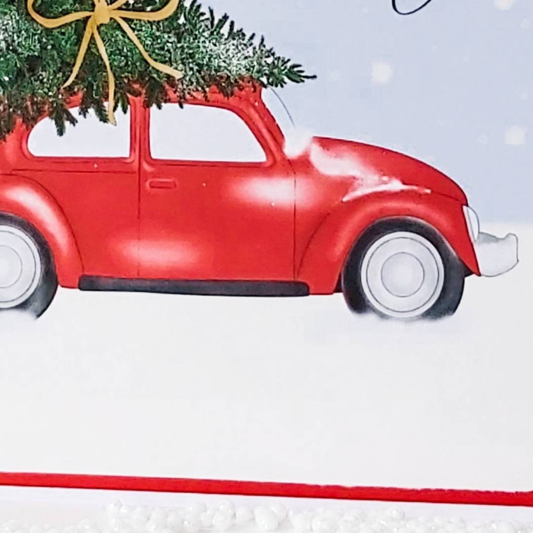 Driving home for Christmas card, personalised Christmas card