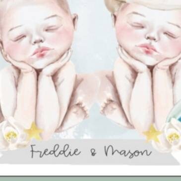 New baby boy twins card, it's twin boys card, personalised twins baby card