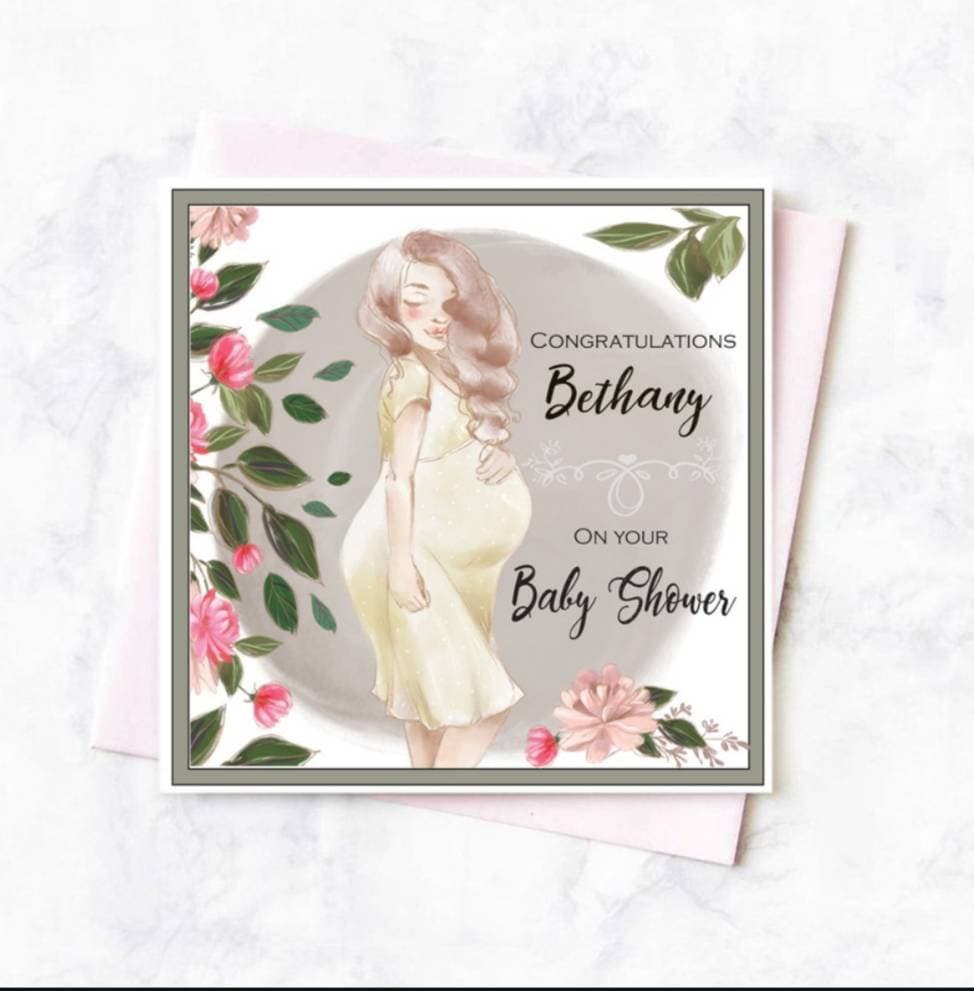 Personalised neutral baby shower card for mummy to be, pregnancy card for new mommy