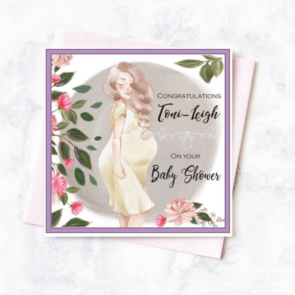Personalised baby shower card for mummy to be