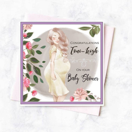 Personalised baby shower card for mummy to be