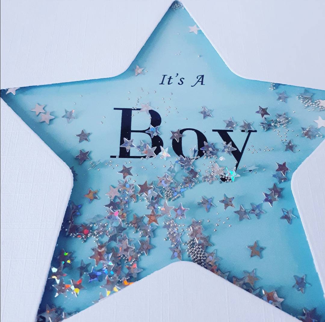 It's a boy card, personalised new baby boy card