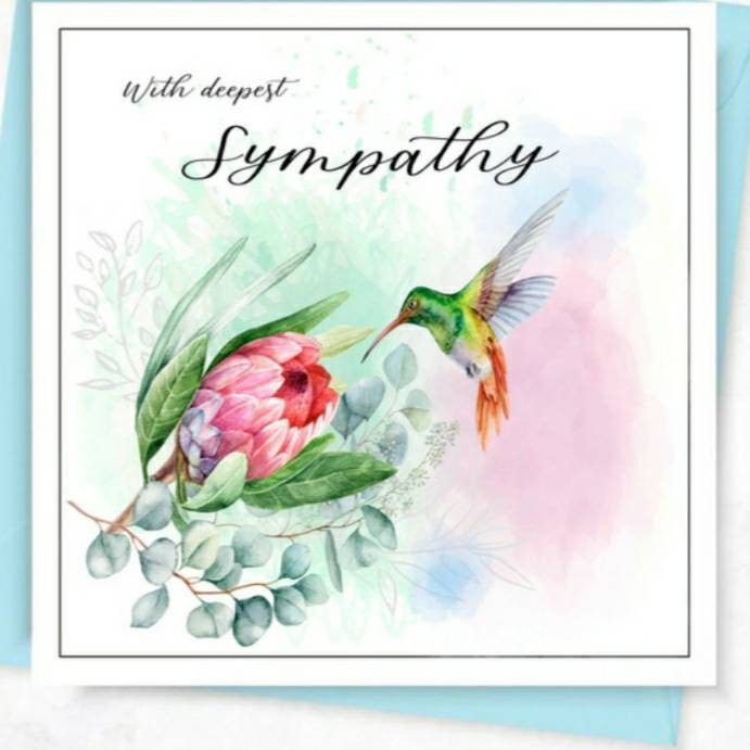 Hummingbird sympathy card, thinking of you card