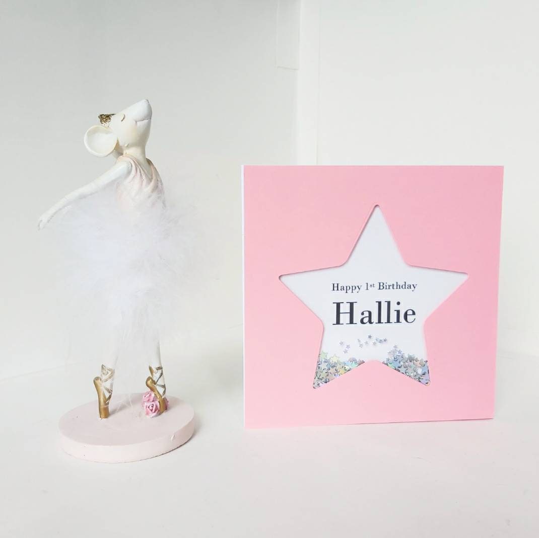 Personalised 1st birthday card, girls 1st 2nd birthday card