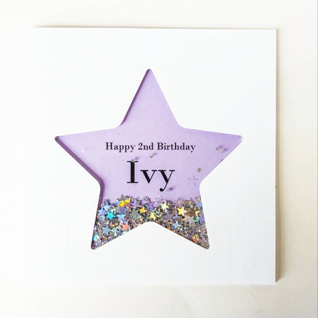 Personalised 2nd birthday card, girls 1st 2nd birthday card
