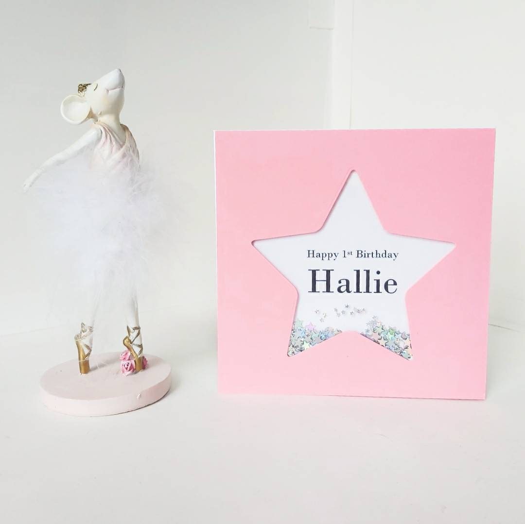 Personalised 1st birthday card, girls 1st 2nd birthday card
