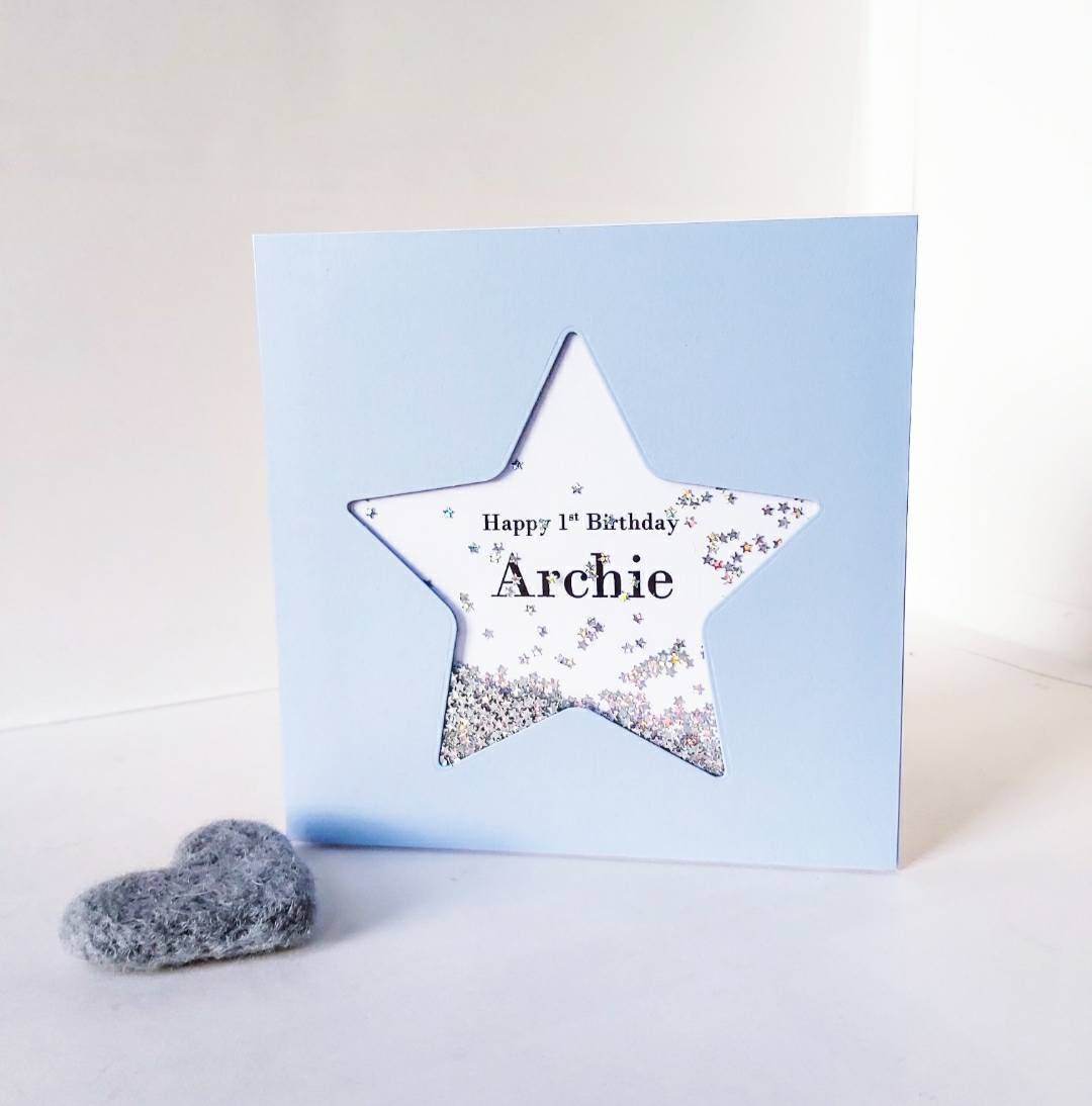 Personalised 1st birthday card, boys birthday card