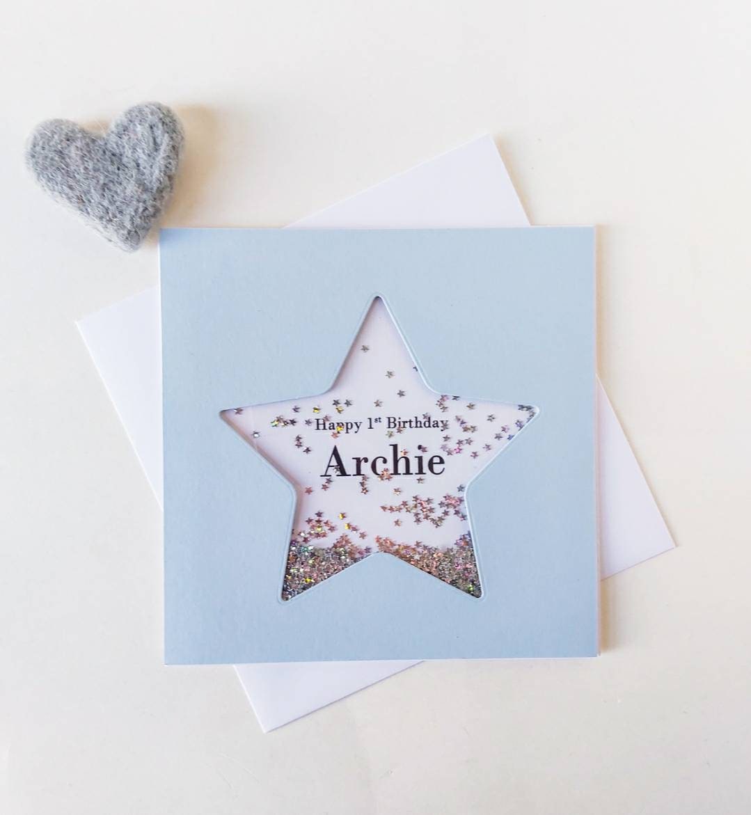 Personalised 1st birthday card, boys birthday card
