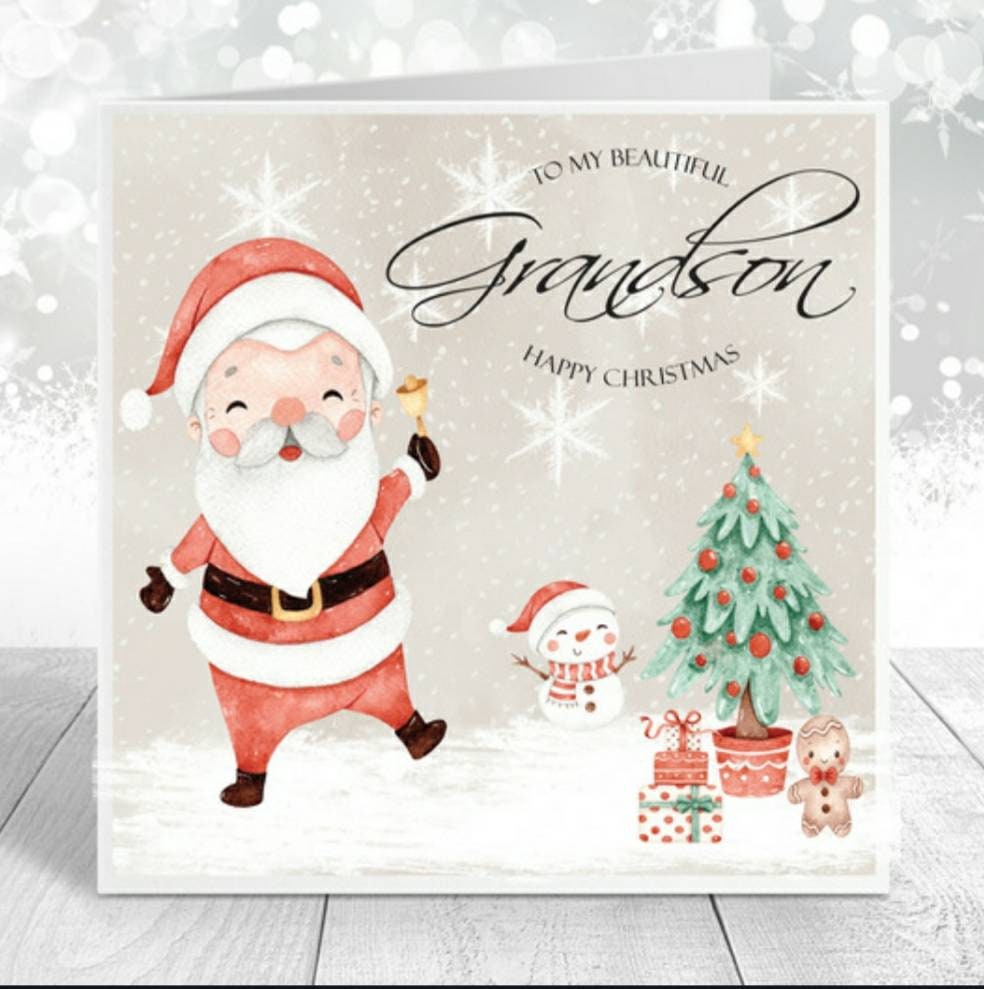 Cute Grandson Christmas card