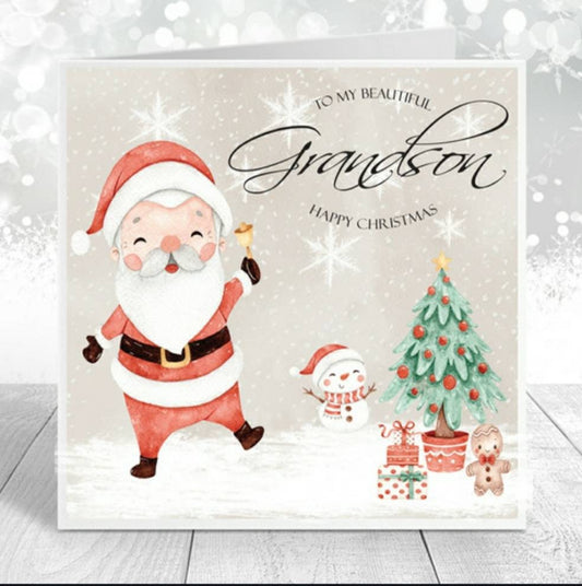 Cute Grandson Christmas card