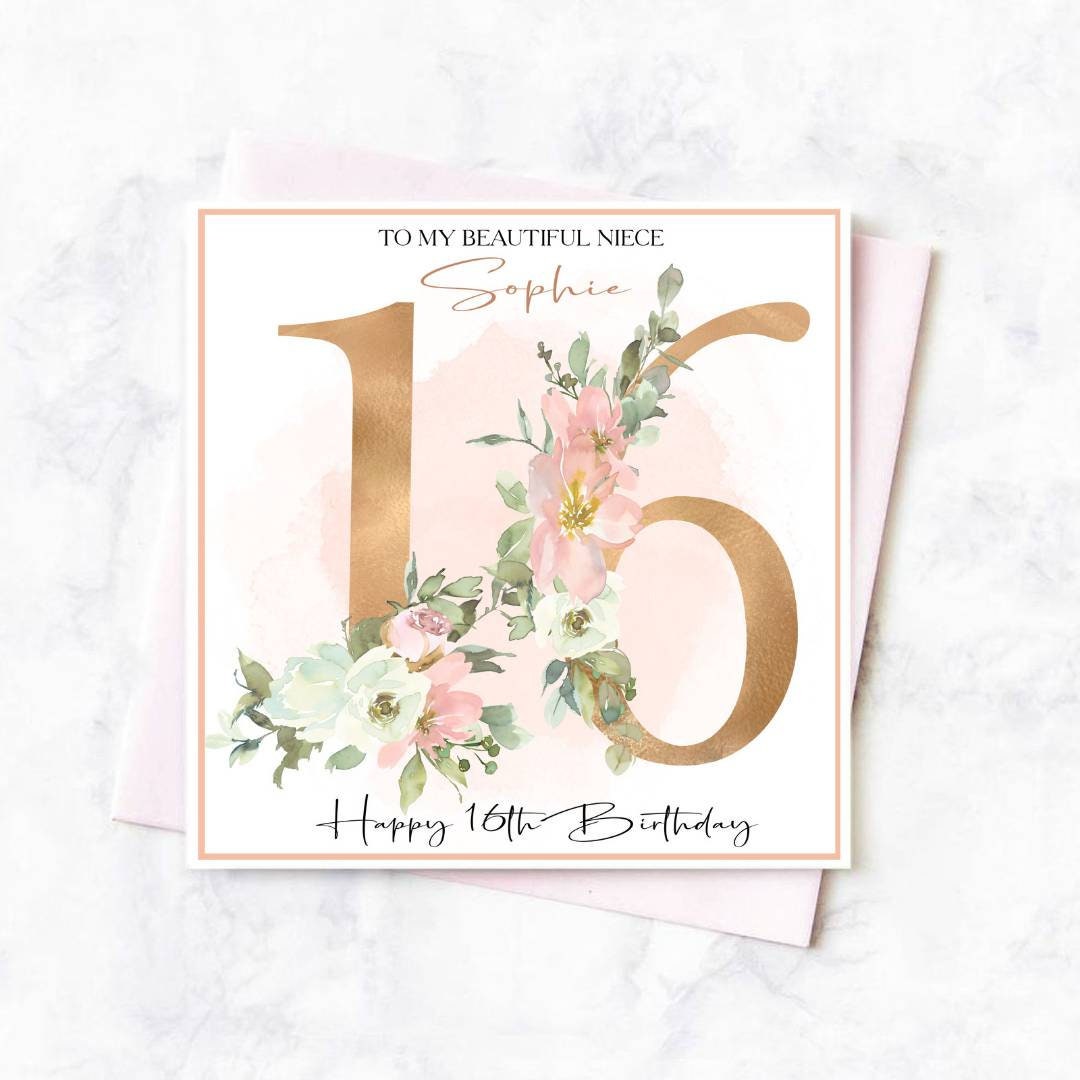 Personalised 16th birthday card, daughter 16th birthday, sweet 16th