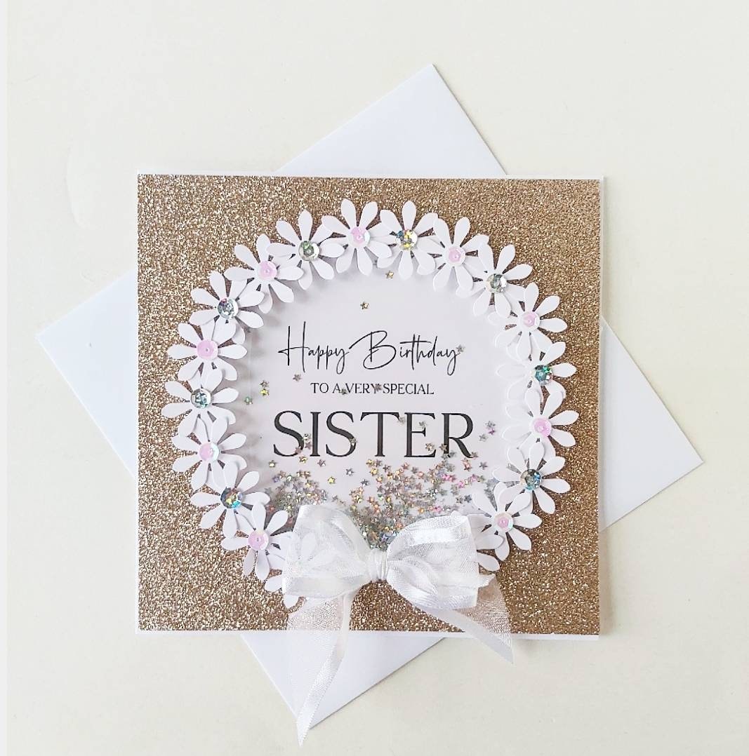 Luxury Sister birthday card, special card for sister