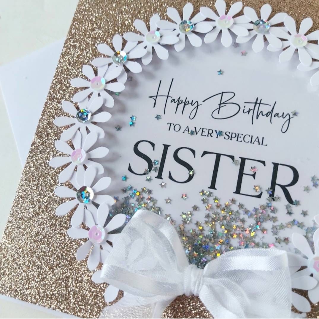 Luxury Sister birthday card, special card for sister