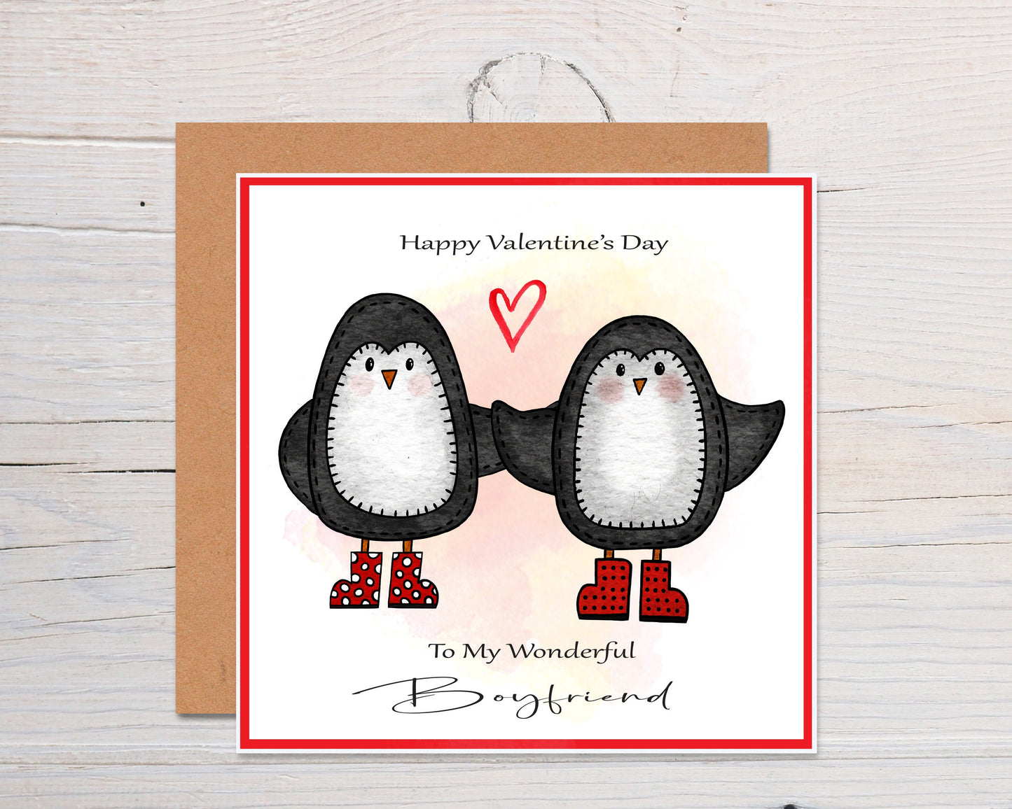 Penguin love valentine card
